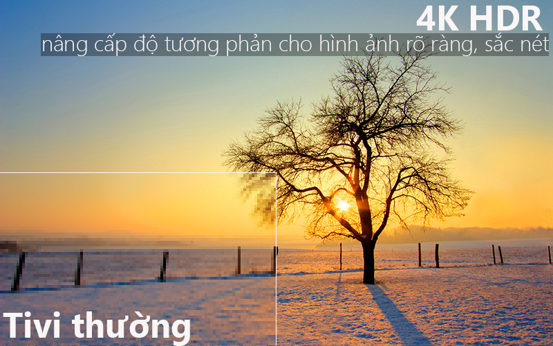 Độ phân giải UHD 4K kết hợp công nghệ HDR cho hình ảnh rõ ràng, sắc nét