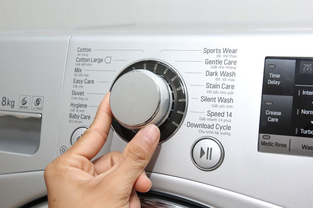 Chăm sóc quần áo tốt hơn với 13 chương trình giặt của máy giặt LG F1408NPRL
