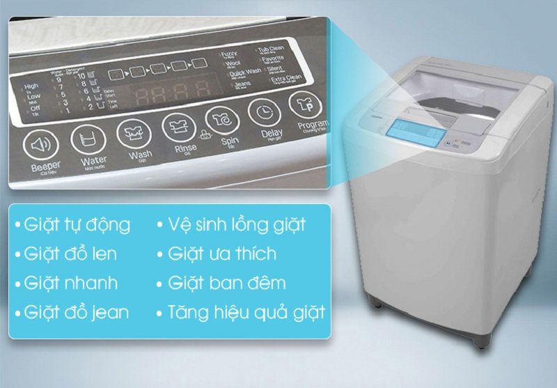 Có đến 8 chế độ giặt cho bạn lựa chọn với máy giặt 10 Kg T2310NCBM