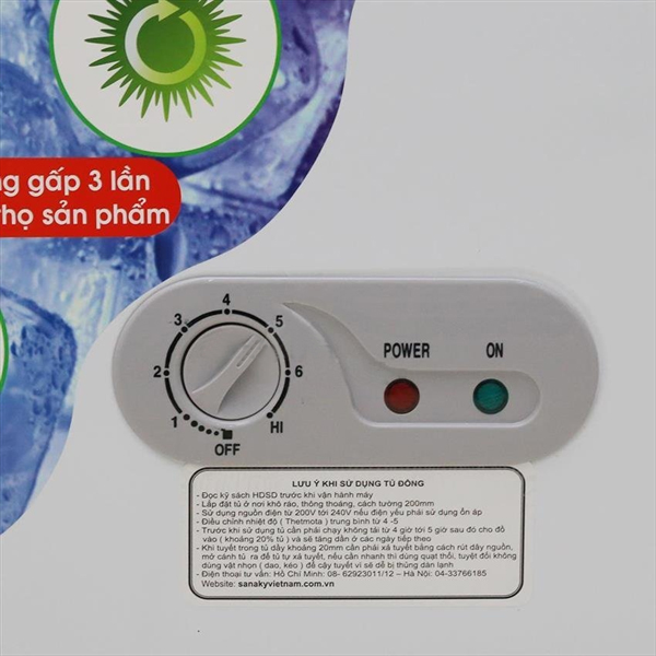 Tủ đông Pinimax PNM-89AF có nút điều chỉnh nhiệt độ tiện dụng 