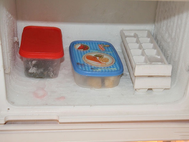 Bỏ thực phẩm ra ngoài khi xả đông tủ lạnh