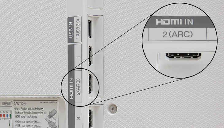 Kết nối đơn giản qua cổng HDMI (ARC)
