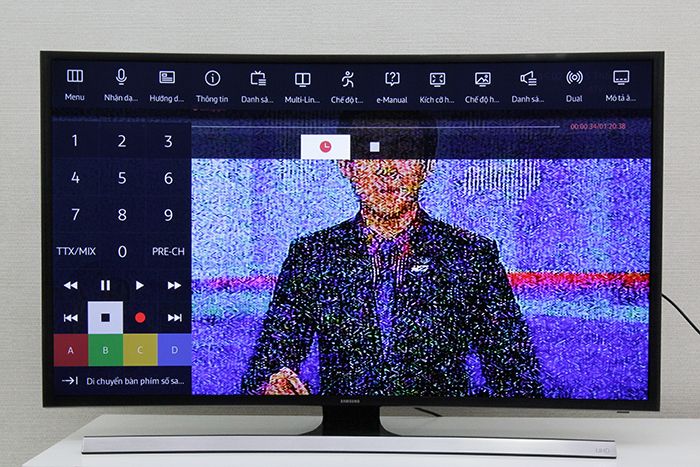 Chọn nút Stop để dừng ghi hình trên Smart Tivi Samsung