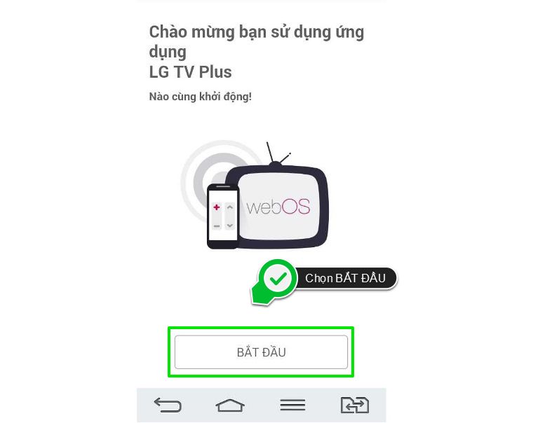Khởi động ứng dụng LG TV Plus