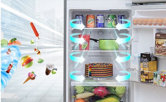 Luồng khí lạnh đa chiều giúp bảo quản tốt hơn với tủ lạnh LG GN-L205BS