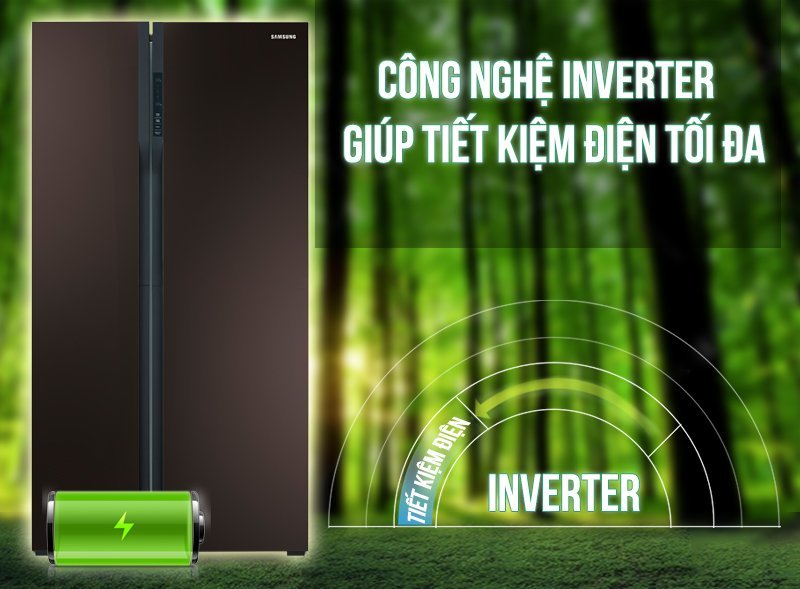 Tủ lạnh RS552NRUA9M/SV có khả năng tiết kiệm điện vượt trội nhờ công nghệ Inverter 