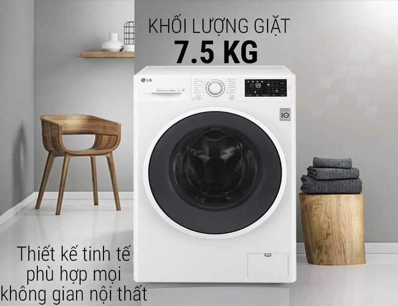 Máy giặt LG Inverter 7.5 kg FC1475N5W2 mẫu mã mới năm 2017