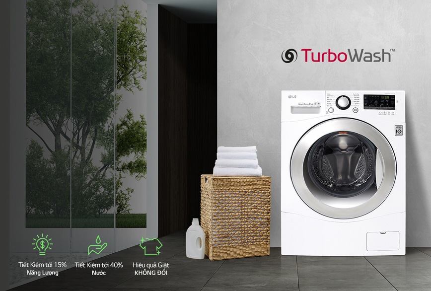Công nghệ TurboWash mạnh mẽ, giặt sạch hiệu quả, tiết kiệm tối đa thời gian