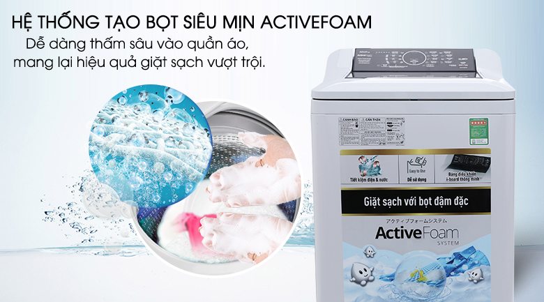 Hệ thống Active Foam - Máy giặt Panasonic 10 kg NA-F100A4GRV