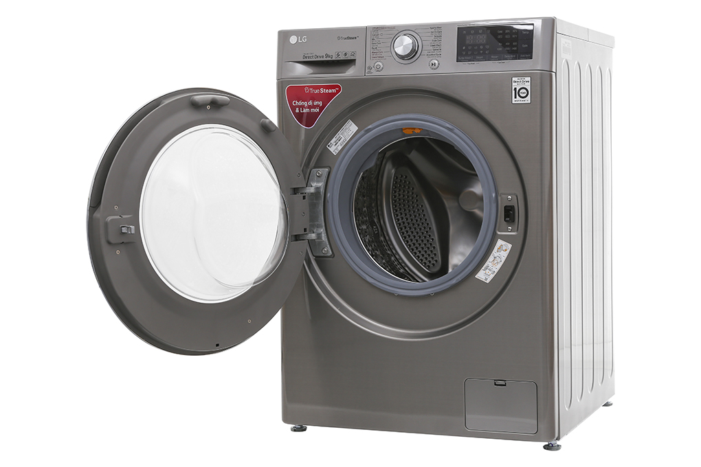 Chiếc máy giặt màu xám sang trọng của máy giặt LG inverter 9 kg FC1409S2E