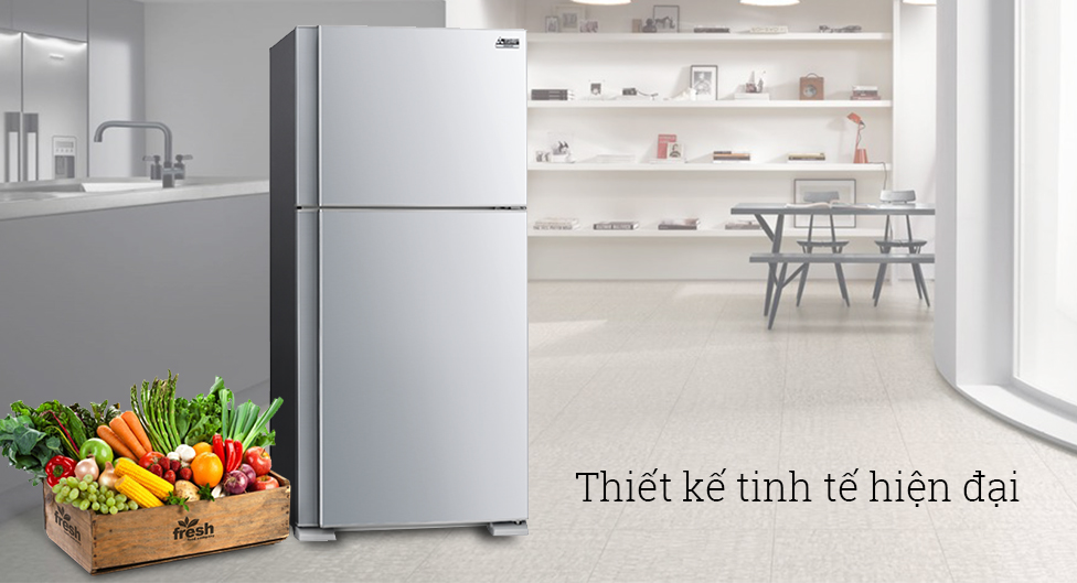 Tủ lạnh đẹp cho gian bếp sang trọng hơn với tủ lạnh Mitsubishi Electric MR-F62EH-ST 510 lít