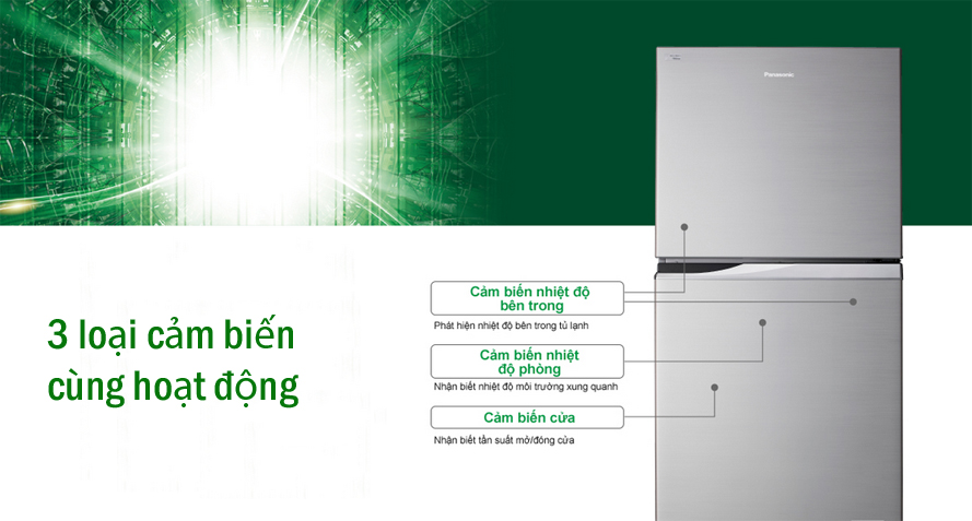Cảm biến Econavi tránh lãng phí điện với tủ lạnh Panasonic NR-BD418GKVN 