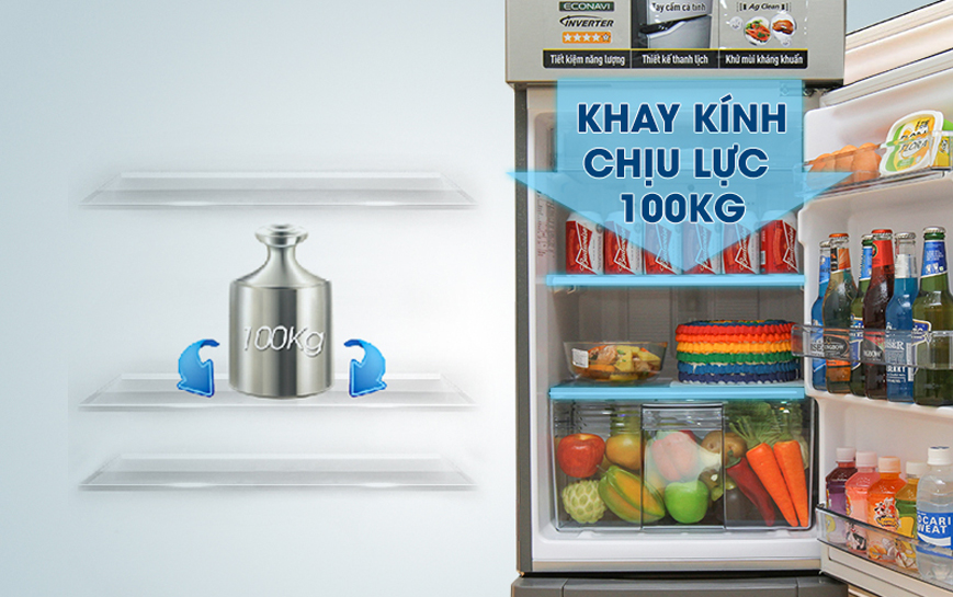 Ngăn đựng thay đổi chiều cao tùy thích với tủ lạnh NR-BD468GKVN