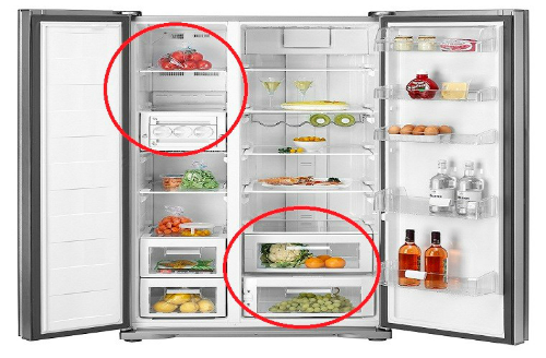 Tủ lạnh Side by side có thiết kế lớn và có nhiều ngăn nhỏ 