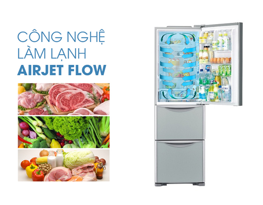 Công nghệ làm lạnh Air Jet Flow tiên tiến của các dòng sản phẩm tủ lạnh Hitachi