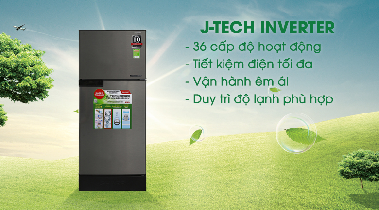 công nghệ J-Tech Inverter - Tủ lạnh Sharp Inverter 165 lít SJ-X176E-SL