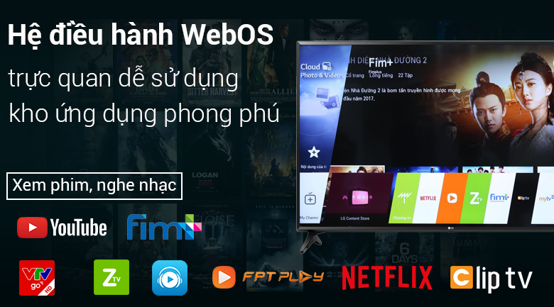 Hệ điều hành WebOS trên Smart Tivi LG 49 inch 49LK5700PTA
