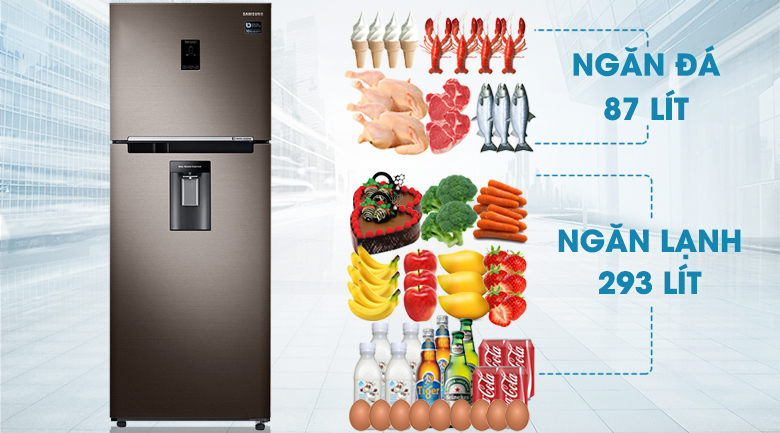 Tổng dung tích tủ lạnh lên đến 380 lít - Tủ lạnh Samsung Inverter 380 lít RT38K5982DX/SV