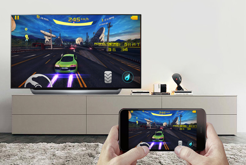 Chiếu màn hình điện thoại lên Smart Tivi OLED LG 4K 55 inch 55C8PTA
