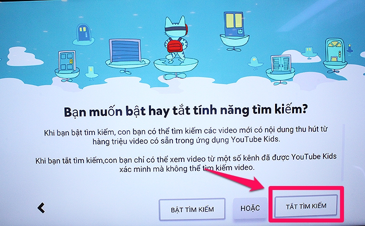Cách sử dụng ứng dụng Youtube Kids trên Android tivi Sony 2018 - tắt tìm kiếm