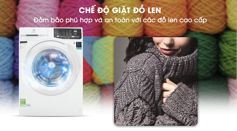 Chế độ giặt đồ len - Máy giặt Electrolux Inverter 8 kg EWF8025CQWA