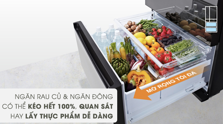 Khay chứa chịu lực an toàn - Tủ lạnh Panasonic Inverter 491 lít NR-F503GT-X2