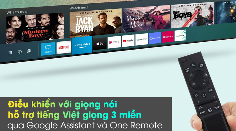 Smart Tivi Neo QLED 4K 55 inch Samsung QA55QN85A - Điều khiển với giọng nói hỗ trợ tiếng Việt giọng 3 miền Bắc - Trung _ nam qua One Remote và Google Assistant
